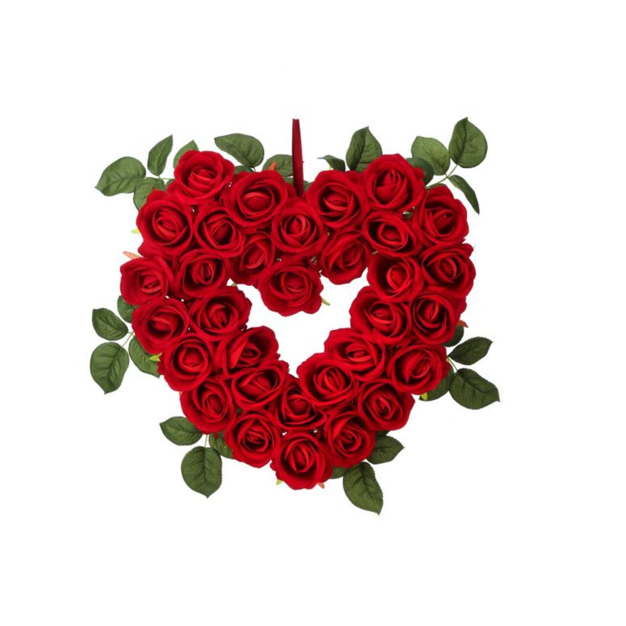 5" Velvet Rose Heart Wreath – Valentine’s Day & Wedding Door Decor-MTX77052